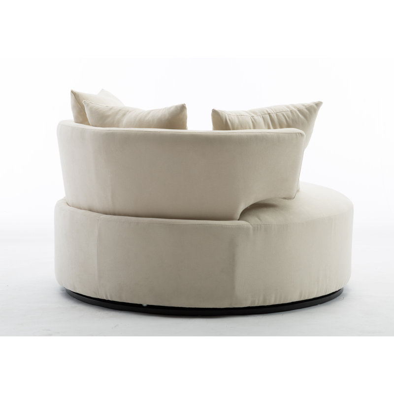 Latitude Run® Minorca Upholstered Swivel Chair And A Half & Reviews